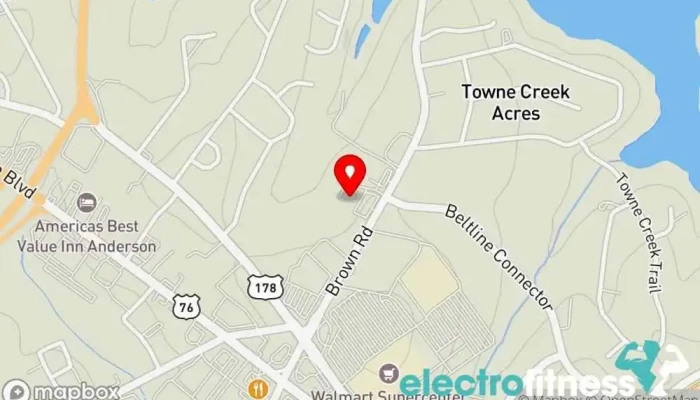 map of 10 Star Fitness Fitness center, Gym, Personal trainer, Pilates studio, Yoga studio in Anderson