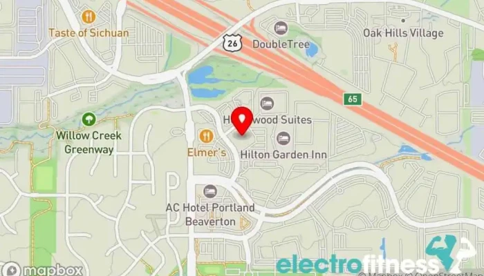 map of 24 Hour Fitness Gym, Fitness center, Indoor cycling, Indoor swimming pool, Personal trainer, Racquetball club, Sauna, Yoga studio in Beaverton