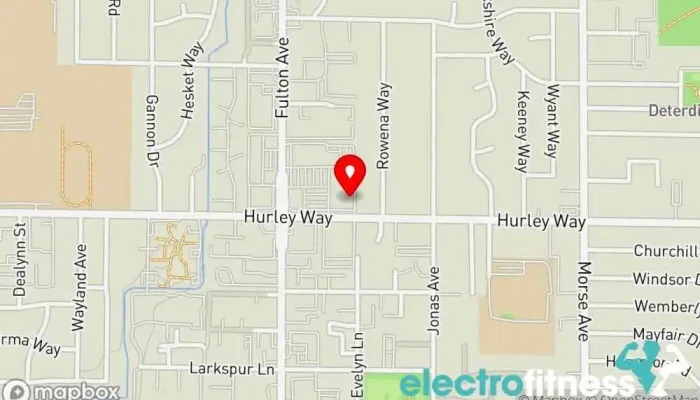 map of 24 Hour Fitness Gym, Fitness center, Indoor swimming pool, Personal trainer, Sauna, Yoga studio in Sacramento