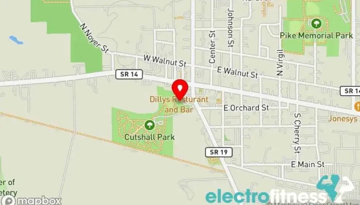 map of Akron Community Disc Golf Course Disc golf course in Akron