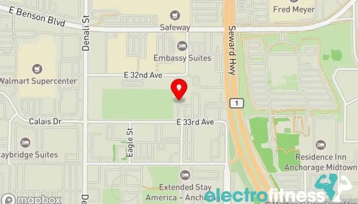 map of Alaska Rock Gym Rock climbing gym in Anchorage
