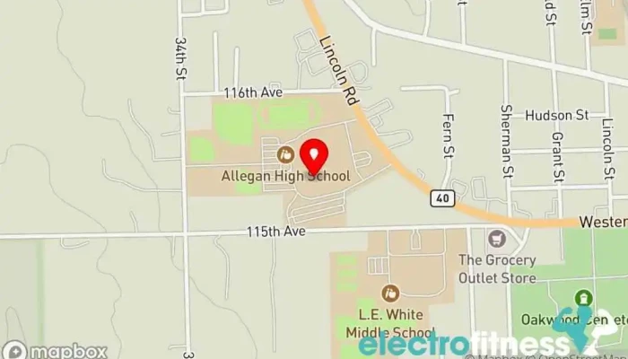 map of Allegan Aquatic Center Swimming pool, Gym in Allegan