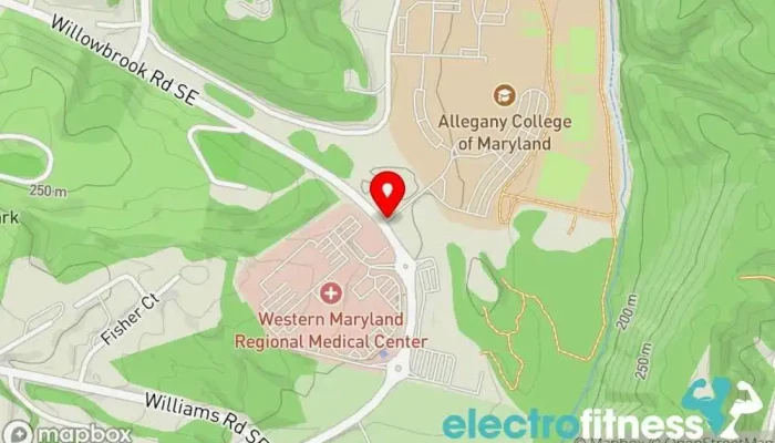 map of Allegany College of Maryland College in Cumberland