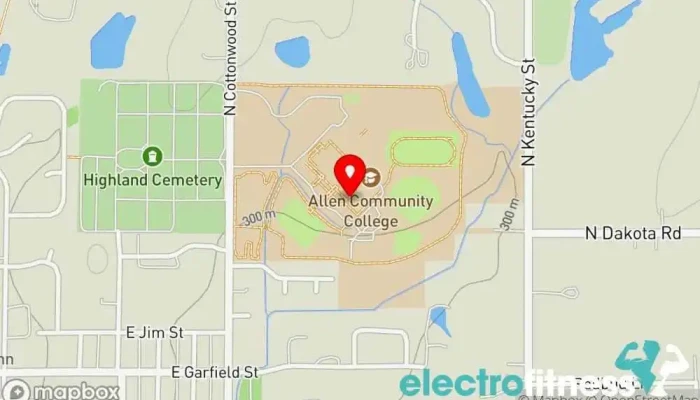 map of Allen Community College Gym College in Iola