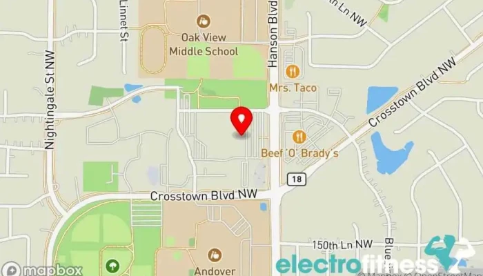 map of Andover YMCA Fitness center, After school program, Personal trainer, Swimming pool in Andover