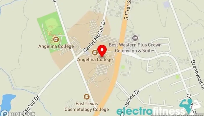 map of Angelina College Hudgins Hall (HUD) College in Lufkin