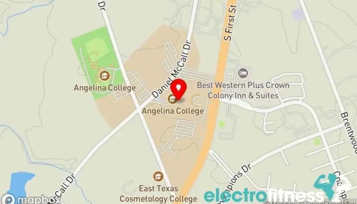 map of Angelina College: Student Center University in Lufkin