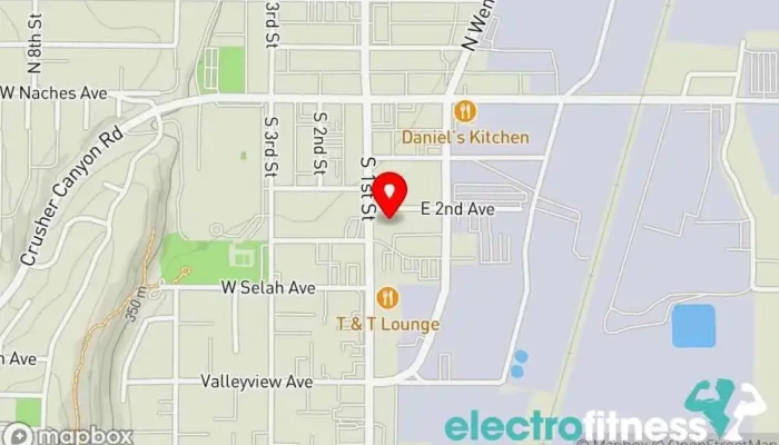 map of Anytime Fitness Gym, Fitness center, Personal trainer, Physical fitness program, Weightlifting area, Women's personal trainer in Selah
