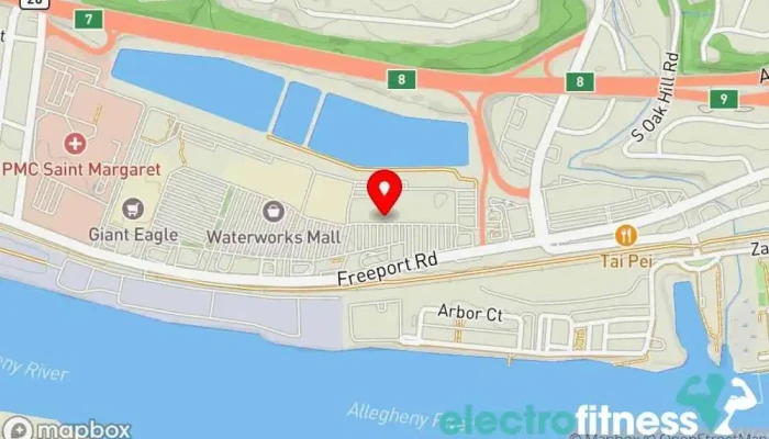 map of Anytime Fitness Gym, Fitness center, Personal trainer, Physical fitness program, Weightlifting area, Women's personal trainer in Pittsburgh