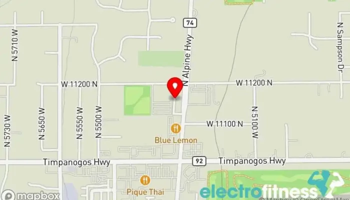 map of Anytime Fitness Gym, Fitness center, Personal trainer, Physical fitness program, Weightlifting area, Women's personal trainer in Highland