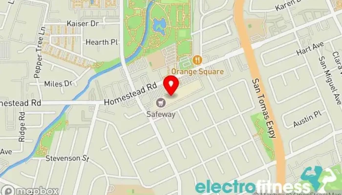 map of Anytime Fitness Gym, Fitness center, Personal trainer, Physical fitness program, Weightlifting area, Women's personal trainer in Santa Clara