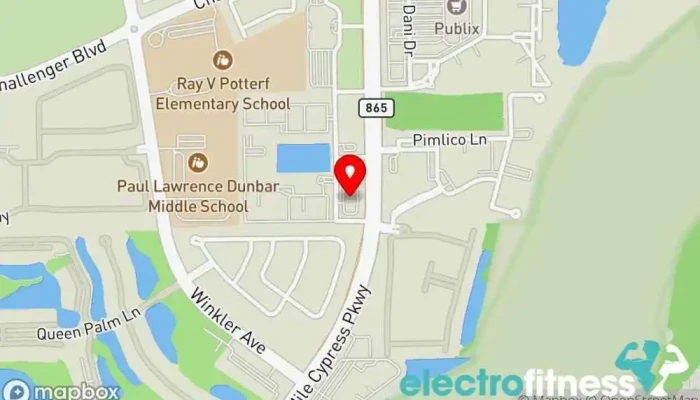 map of Anytime Fitness Gym, Fitness center, Personal trainer, Physical fitness program, Weightlifting area, Women's personal trainer in Fort Myers