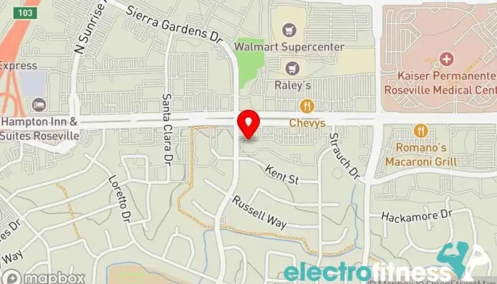 map of Anytime Fitness Gym, Fitness center, Personal trainer, Physical fitness program, Weightlifting area, Women's personal trainer in Roseville