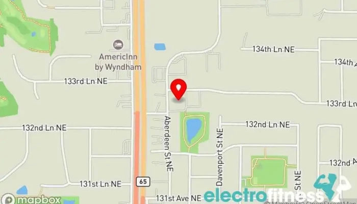 map of Anytime Fitness Gym, Fitness center, Personal trainer, Physical fitness program, Weightlifting area, Women's personal trainer in Ham Lake