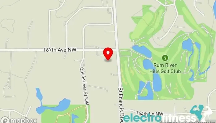 map of Anytime Fitness Gym, Fitness center, Personal trainer, Physical fitness program, Weightlifting area, Women's personal trainer in Anoka