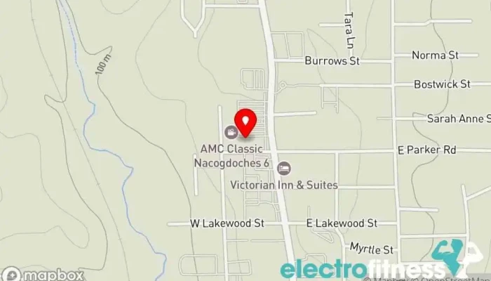 map of Anytime Fitness Gym, Fitness center, Personal trainer, Physical fitness program, Weightlifting area, Women's personal trainer in Nacogdoches