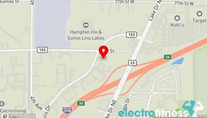 map of Anytime Fitness Gym, Fitness center, Personal trainer, Physical fitness program, Weightlifting area, Women's personal trainer in Lino Lakes