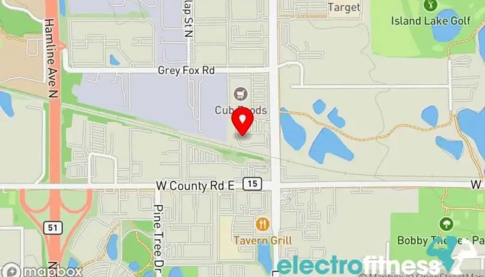 map of Anytime Fitness Gym, Fitness center, Personal trainer, Physical fitness program, Weightlifting area, Women's personal trainer in Arden Hills