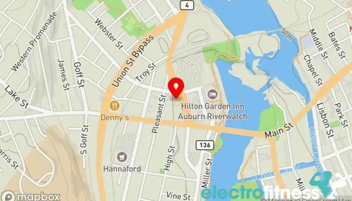 map of Auburn-Lewiston YMCA Gym, After school program, Leagues club, Non-profit organization, Personal trainer, Physical fitness program, Summer camp organizer, Youth organization in Auburn