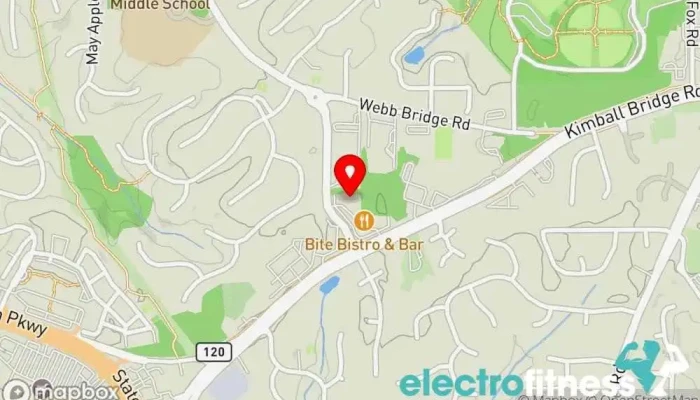 map of Aum Studio for Wellness Yoga studio in Alpharetta