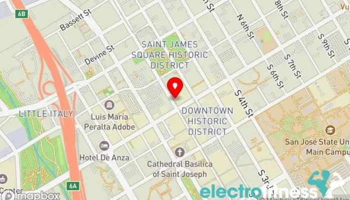 map of BARBELL ATHLETIC Gym in San Jose