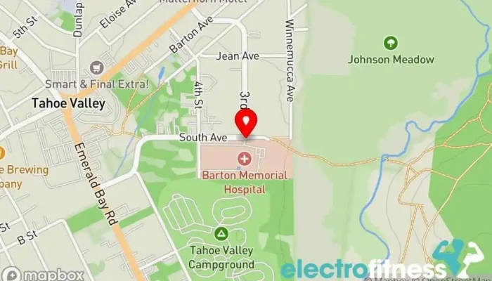 map of Barton Performance Fitness center in South Lake Tahoe