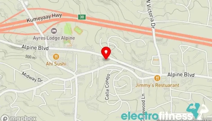 map of Be Fearless Pilates Pilates studio in Alpine