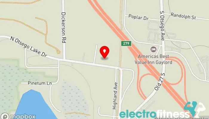 map of Big North Barbell Strength and Conditioning Gym, Physical fitness program, Weight loss service in Gaylord