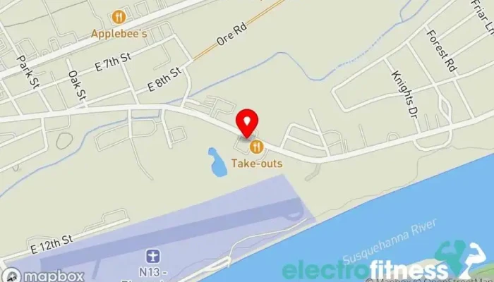 map of Bloom Health & Fitness Fitness center in Bloomsburg