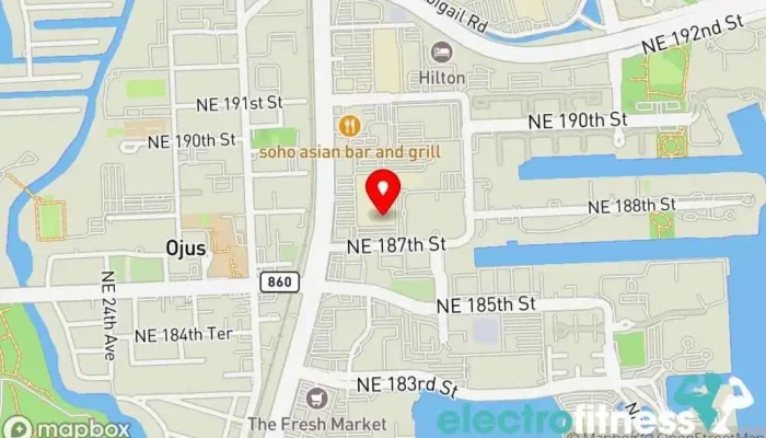 map of BODY Hot Pilates Pilates studio in Aventura
