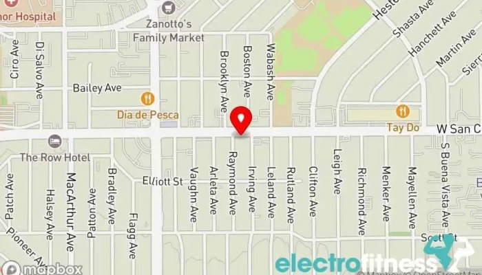 map of Brick House Fitness Gym, Fitness center, Nutritionist, Personal trainer, Physical fitness program, Weight loss service, Weightlifting area in San Jose