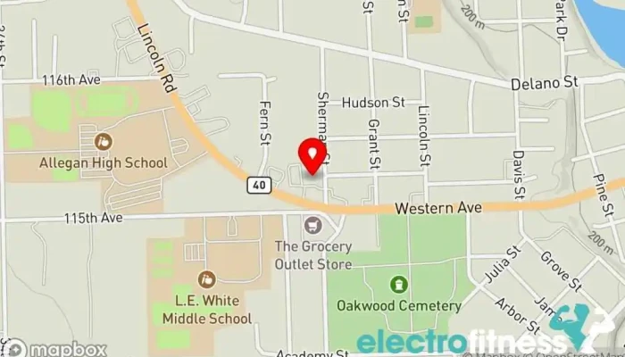 map of BW2 Health & Performance Gym in Allegan