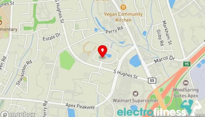 map of Cambridge Fitness Apex Gym, Personal trainer in Apex