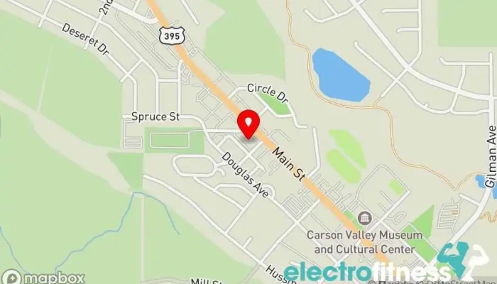 map of Carson Valley Hot Yoga Yoga studio, Bikram yoga studio in Gardnerville