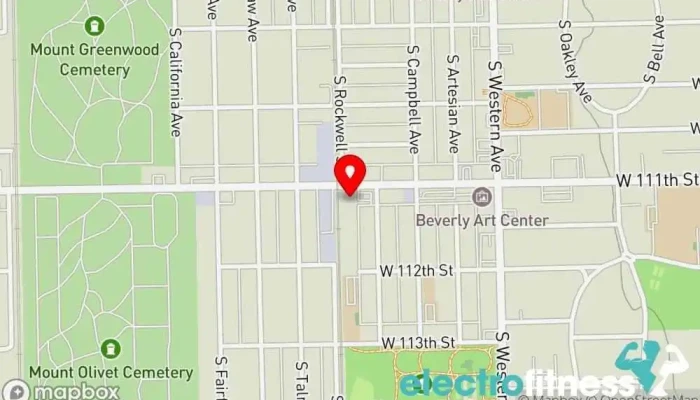 map of CFX Beverly Gym, Fitness center, Personal trainer, Physical fitness program in Chicago