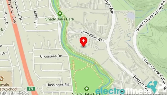 map of Club One Fitness Day spa, Massage service, Personal trainer, Spa, Yoga studio in San Jose