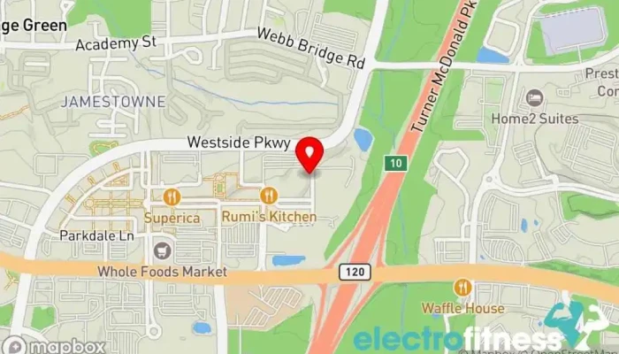 map of Club Pilates Pilates studio in Alpharetta