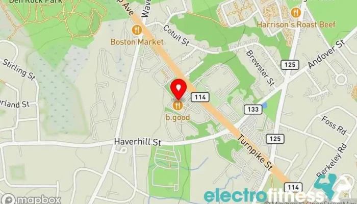 map of Club Pilates Pilates studio in North Andover