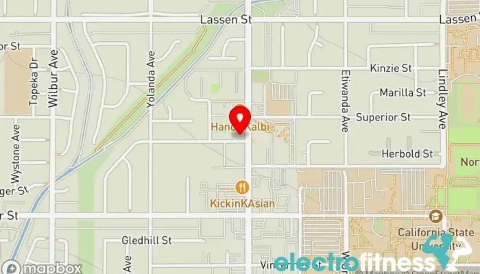 map of CORE Centers Gym, Fitness center, Personal trainer, Physical fitness program, Physical therapy clinic, Rehabilitation center, Wellness center in Northridge