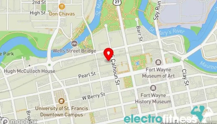 map of Discover Yoga Yoga studio in Fort Wayne