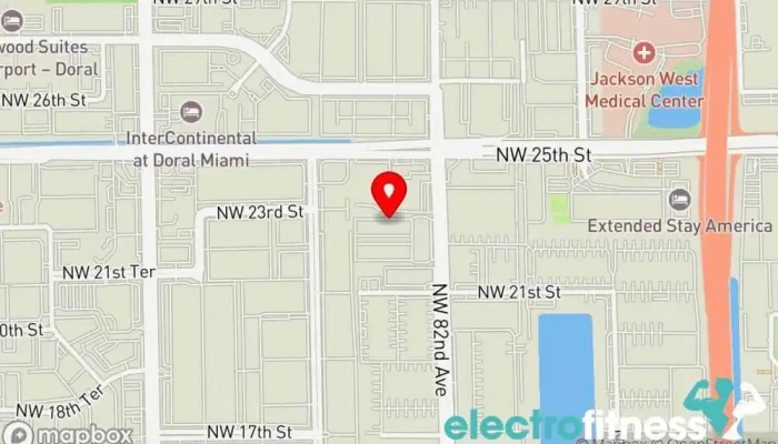 map of Doral Fitness Gym & Nutrition Center Gym, Fitness center, Nutritionist, Physical fitness program, Sports nutrition store in Doral