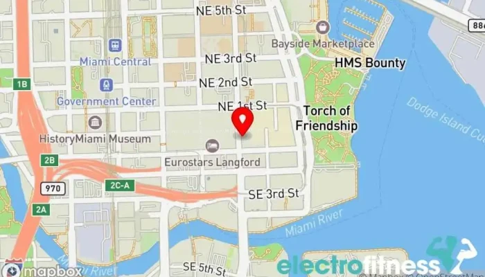 map of Downtown Strength and Conditioning Gym, Boot camp, Personal trainer, Physical fitness program, Weight loss service, Weightlifting area in Miami