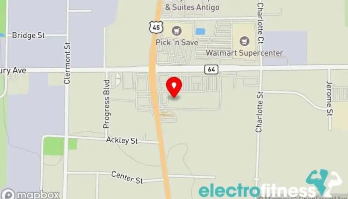 map of Dunham's Sports Sporting goods store, Exercise equipment store, Sportswear store in Antigo
