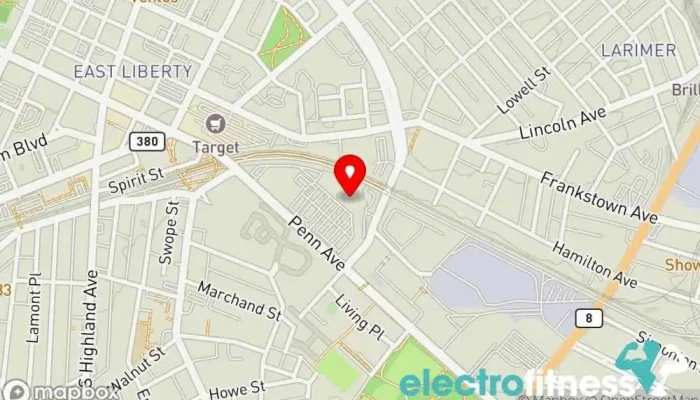 map of East End Fitness Fitness center in Pittsburgh