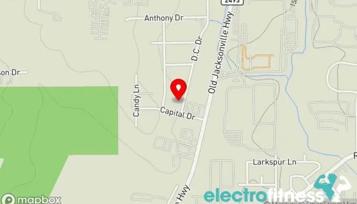 map of East Texas Adventure Boot Camp Gym, Personal trainer, Physical fitness program in Tyler