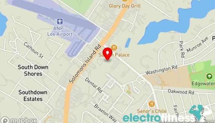map of Edgewater Fitness Gym, Fitness center, Personal trainer, Physical fitness program, Weightlifting area in Edgewater