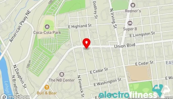 map of Elevated Limits Physical fitness program in Allentown