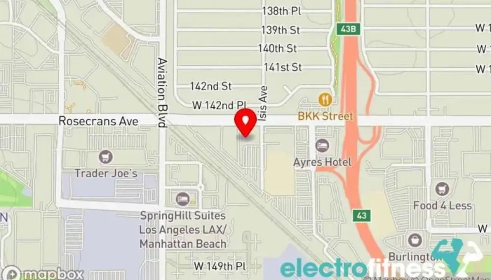 map of Equinox South Bay Gym, Personal trainer, Physical fitness program, Pilates studio, Spa, Yoga studio in Hawthorne