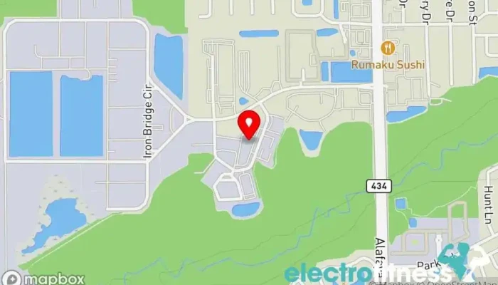 map of ETHOS SPORTS & FITNESS Gym, Batting cage center, Boot camp, Fitness center, Personal trainer, Physical fitness program, Rock climbing gym in Oviedo
