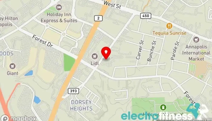 map of Excellence In Fitness Annapolis Personal trainer, Fitness center, Gym, Physical fitness program in Annapolis